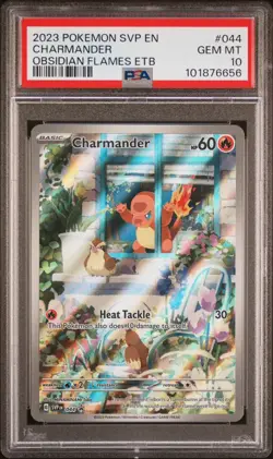 2023 Pokemon EN-SV Black Star Promo Charmander Obsidian Flames Etb PSA 10 #044 - Image 1