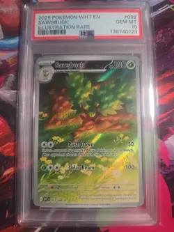 2025 Pokemon White Flare SAWSBUCK PSA 10, 092/086 Illustration Rare - Image 1