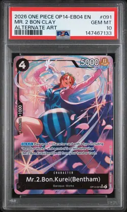 2026 ONE PIECE OP14-EB04-THE AZURE SEA'S SEVEN #091 MR. 2 BON CLAY PSA 10 - Image 1