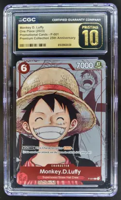 2023 ONE PIECE CCG MONKEY D. LUFFY PROMO P-001 25TH CGC 10 PRISTINE B AL2 - Image 1