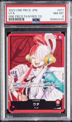 2022 ONE PIECE JPN PROMOS ONE PIECE FILM RED TUTORIAL DECK #011 UTA PSA 8 - Image 1