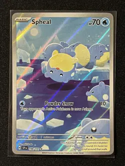 Pokemon TCG Surging Sparks Spheal Illustration Rare Holo Card 199/191 - Image 1