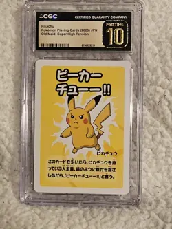 Pikachu CGC 10 Pristine 2023 Old Maid Pokemon Playing Cards Japanese - Image 1