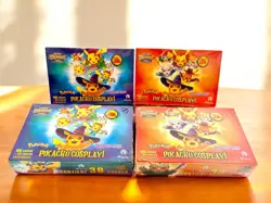 4 BOXES - POKEMON PIKACHU COSPLAY Halloween Cards 120 Sealed Pack - Image 1
