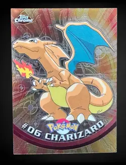 2000 Topps Series 1 Chrome Charizard #06 T.V. TCG Pokemon Card NM - MINT - Image 1
