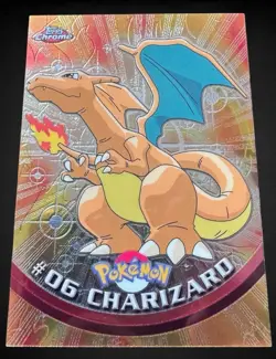 2000 Topps Series 1 Chrome Charizard #06 T.V. TCG Pokemon Card NM - MINT - Image 2