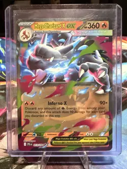 Pokemon Mega Charizard X ex 360HP Me02: Phantasmal Flames 013/094 Holo Card - Image 1