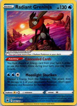 Radiant Greninja - 046/189 - Pokemon Astral Radiance Radiant Rare Card NM - Image 1