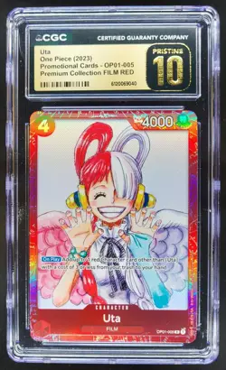 2023 One Piece Premium Card FILM RED Edition Uta #OP01-005 CGC 10 Pristine A PT - Image 1