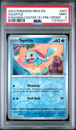 Pokemon Squirtle Scarlet & Violet 151 007/165 PSA 9 Promo Stamped English Card - Image 1