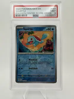 Pokemon Squirtle Scarlet & Violet 151 007/165 PSA 9 Promo Stamped English Card - Image 2
