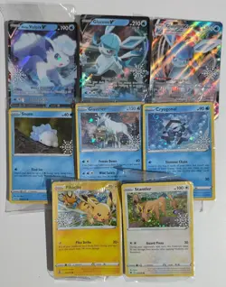 Pokemon TCG Festive Stamp Promo Card Bundle (8) Sealed – Pikachu Glaceon Cryogon - Image 1
