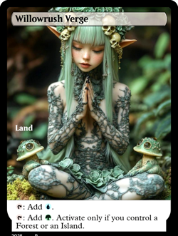 WILLOWRUSH VERGE : altered-art card for use with MTG : with very sexy Nymph! - Image 1