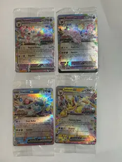 Lot 4 Pokemon Prismatic Surprise Box Stamped Promo Sealed Cards Espeon Glaceon - Image 1