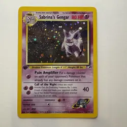 Sabrina's Gengar First Edition Holo Card 014/132 Gym Heroes - Image 1
