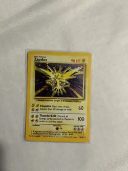 Pokemon Zapdos Base Set Holo Rare Card 16/102 WOTC 1999 Vintage NM/LP - Image 1