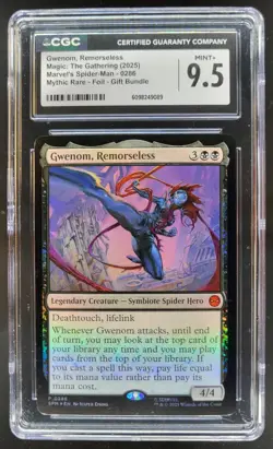 25 Magic The Gathering Spider-Man Gwenom Remorseless Mythic Rare Foil CGC 9.5 PT - Image 1