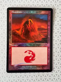 Invasion MTG FOIL Mountain (#344) Magic the Gathering LP - Image 1