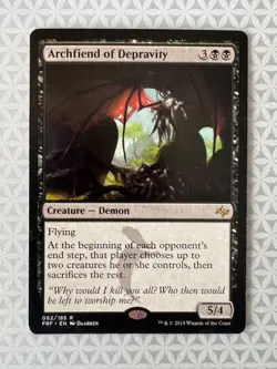 MTG Magic the Gathering Archfiend of Depravity (62/189) Fate Reforged Rare LP - Image 1