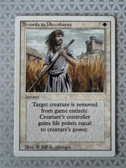 MTG Magic the Gathering Swords to Plowshares Revised Edition LP - Image 1