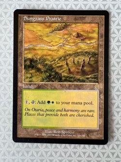 MTG Sungrass Prairie Odyssey Magic the Gathering Rare LP - Image 1
