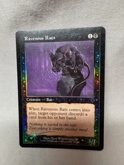 Mtg Ravenous Rats Invasion Foil #120 Mint NP - Image 1
