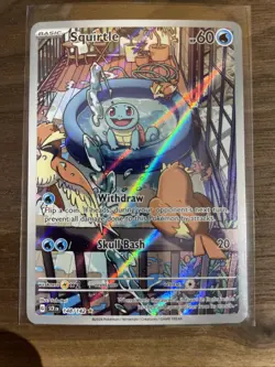 Pokemon Squirtle 148/142 Illustration Rare Full Art Holo Stellar Crown TCG Card - Image 1