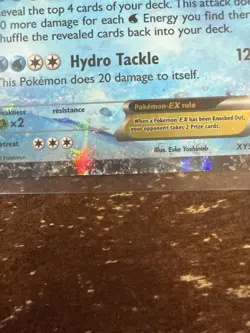 Heavily Played Pokemon 2015 Black Star Promo Swampert EX XY55 - Image 3