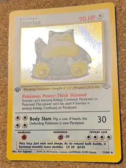 1ST EDITION SNORLAX HOLO Rare WOTC Vintage Pokemon card jungle set - Image 3