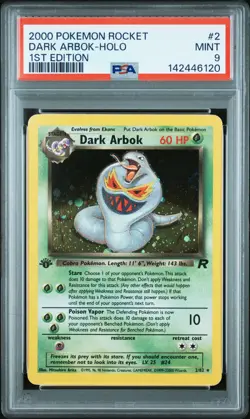 2000 POKEMON ROCKET 1ST EDITION #2 DARK ARBOK-HOLO PSA 9 - Image 1