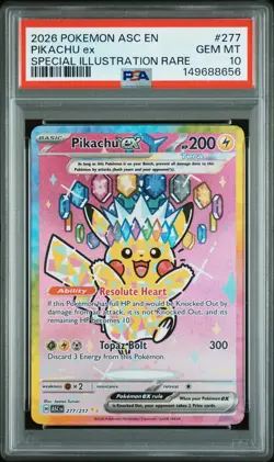 2026 POKEMON ASC EN-ASCENDED HEROES SPECIAL ILLUSTRATION RARE PIKACHU EX PSA 10 - Image 1