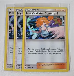 [3] MISTY'S WATER COMMAND 2019 POKEMON HIDDEN FATES RARE HOLO 63/68 Q6233 - Image 1