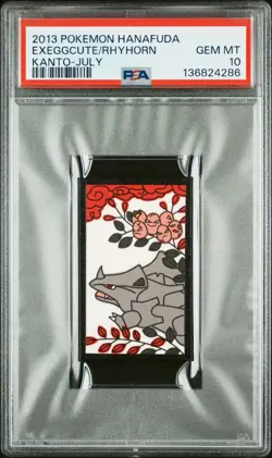 2013 POKEMON HANAFUDA KANTO JULY EXEGGCUTE/RHYHORN PSA 10 - Image 1