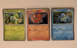 Pokemon 151 Bulbasaur Charmander Squirtle Promo Cards Cosmos Set 046 047 048 NM - Image 1
