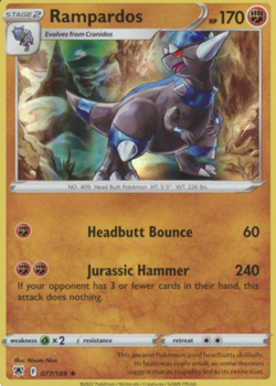 Rampardos 077/189 Holo Rare - Pokemon Astral Radiance - NM FRESH - Image 1