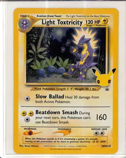 2021 Pokemon SWSH Celebrations Light Toxtricity Jumbo Black Star Promo #SWSH137 - Image 1