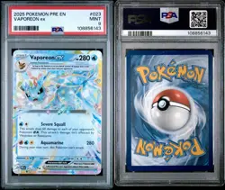 2025 POKEMON PRE EN-PRISMATIC EVOLUTIONS #023 VAPOREON EX PSA 9 - Image 3