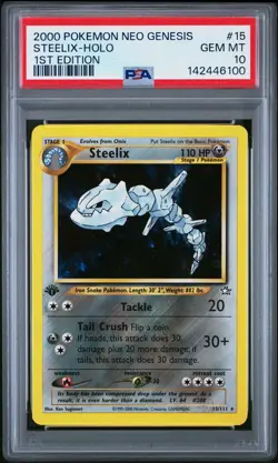 2000 POKEMON NEO GENESIS 1ST EDITION #15 STEELIX-HOLO PSA 10 - Image 1
