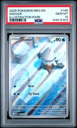 2025 POKEMON MEG EN-MEGA EVOLUTION ILLUSTRATION RARE #140 SNOVER PSA 10 - Image 1