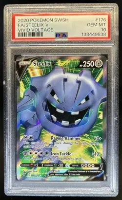 2020 Pokemon SWSH Vivid Voltage Steelix V #176/185 PSA 10 - Image 1