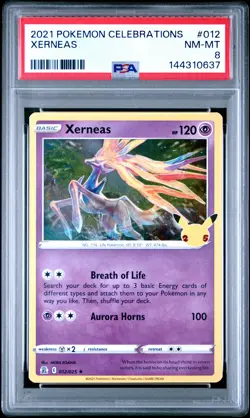 2021 POKEMON CELEBRATIONS #012 XERNEAS PSA 8 - Image 1