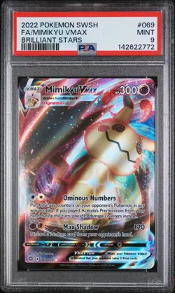 2022 POKEMON SWORD & SHIELD BRILLIANT STARS #069 FULL ART/MIMIKYU VMAX PSA 9 - Image 1