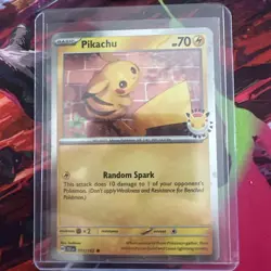 Pokemon TCG Pikachu 051/162 2026 Pokemon Day Stamped Cosmos Holo Promo NM - Image 2