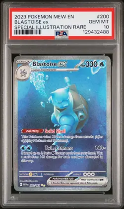 Pokemon TCG Blastoise EX Sir 200/165 Scarlet & Violet 151 PSA 10 - Image 1