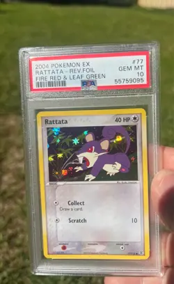 Pokemon ex Fire Red Leaf Green #77 Rattata Reverse Holo PSA 10 - POP 24! - Image 1