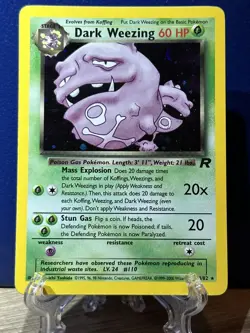 Pokemon TCG Dark Weezing 14/82 Team Rocket Unlimited Holo Rare LP - Image 1