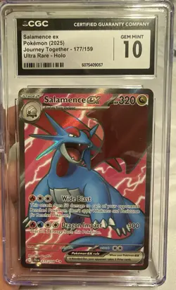 Salamence EX 177/159 - 2025 Pokemon Journey Together Ultra Rare Holo CGC 10 - Image 1