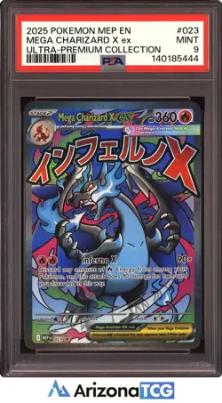 Pokemon 2025 Mega Charizard X ex 023 Ultra-Premium Collection PSA 9 - Image 1
