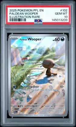 2025 POKEMON PFL EN-PHANTASMAL FLAMES ILLUSTRATION RARE PALDEAN WOOPER PSA 10 - Image 1