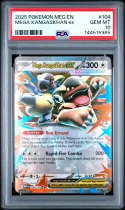 2025 POKEMON MEG EN-MEGA EVOLUTION #104 MEGA KANGASKHAN EX PSA 10 - Image 1